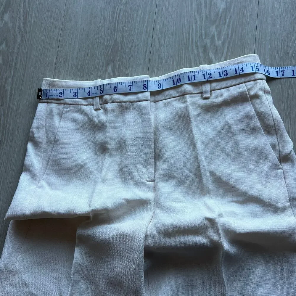 J Crew Cuffed Wide Leg Trouser In Luster Canvas Pants Womens 6